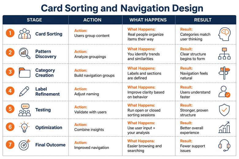 Card sorting UX method