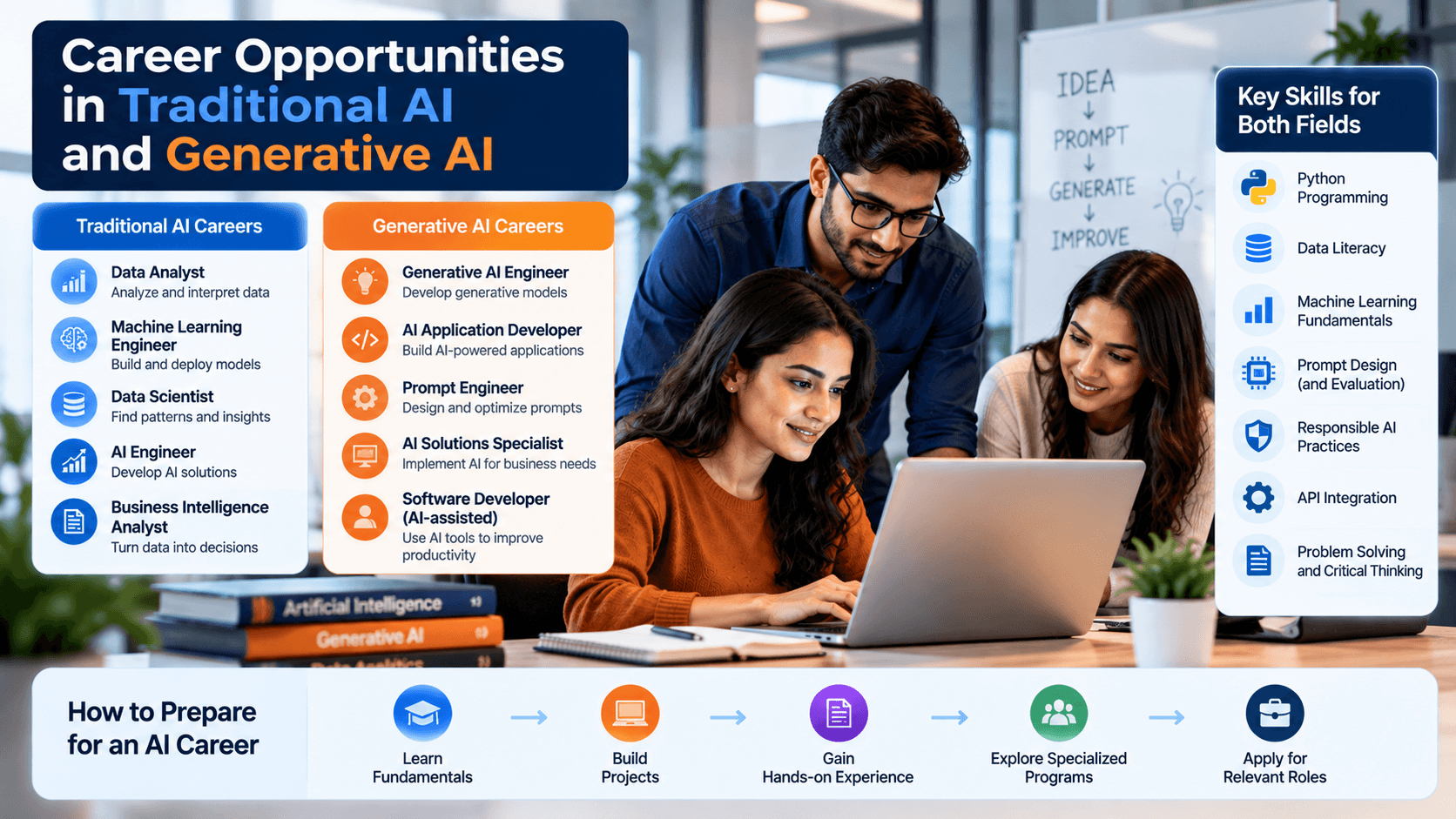Career Opportunities in Traditional AI and Generative AI